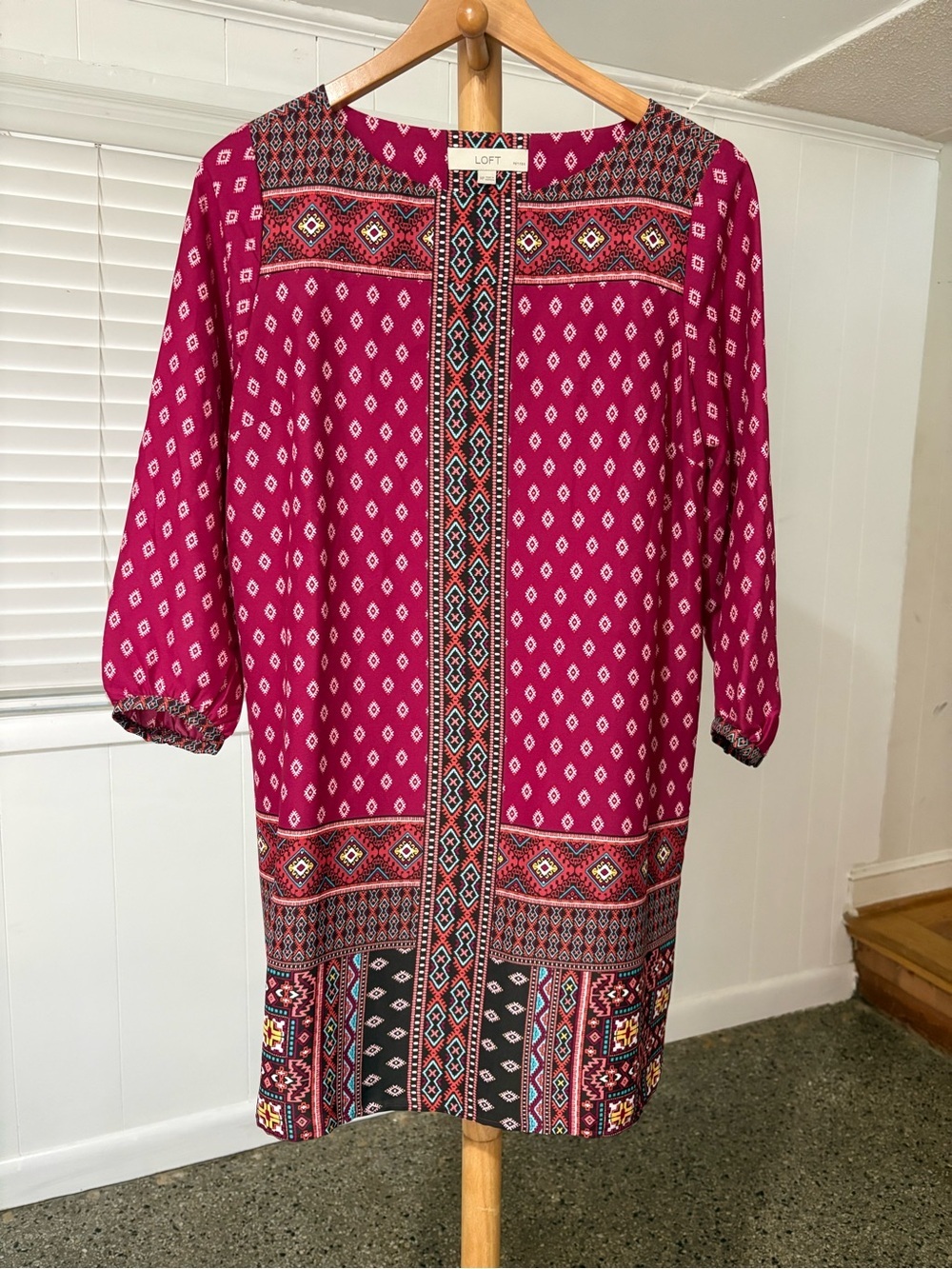 Loft diamond mozaic shift dress
size M